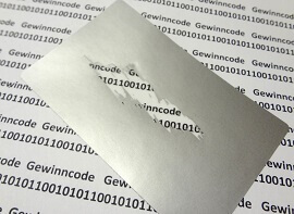 Rubbelfeldetiketten für Gewinncodes